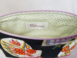 sugar skull zippered bag