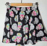 Large calavera sugar skulls print twirly skirt for kids