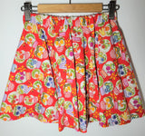 Red sugar skull print twirly skirt for kids