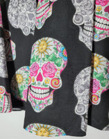 Large calavera sugar skulls print twirly skirt for kids