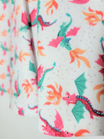 Friendly dragon print twirly skirt for kids