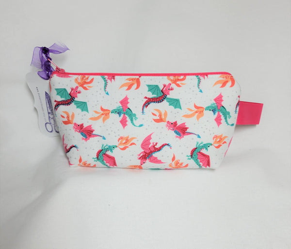 zippered bag with dragons