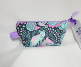 Gorgeous forest fox and flowers print zippered bag