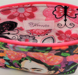NEW cotton canvas fabric! Frida and flower print zippered bag