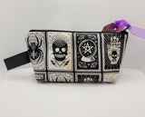 Tarot print zippered bag for cards or crystals