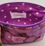 Pink and purple succulent print zippered bag